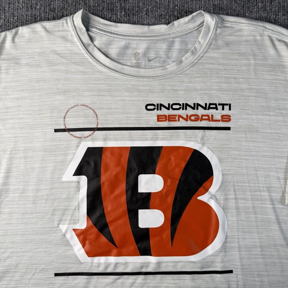 Nike Cincinnati Bengals On Field Shirt Men’s XXL Gray Dri-Fit NFL Football Y2K